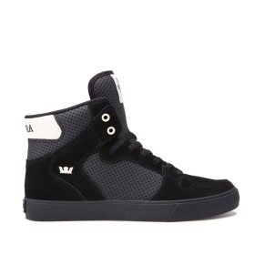 Mens Supra High Top Shoes VAIDER Black/Off White/black | AU-37523